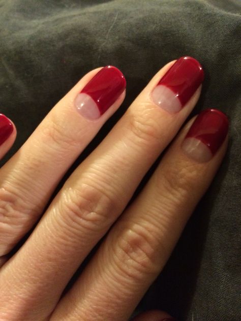 Gel Nails Long, Half Moons, Minimal Nails, Red Nail Polish, Red Nail, Nails French, Nail Nail, Minimalist Nails, Dream Nails