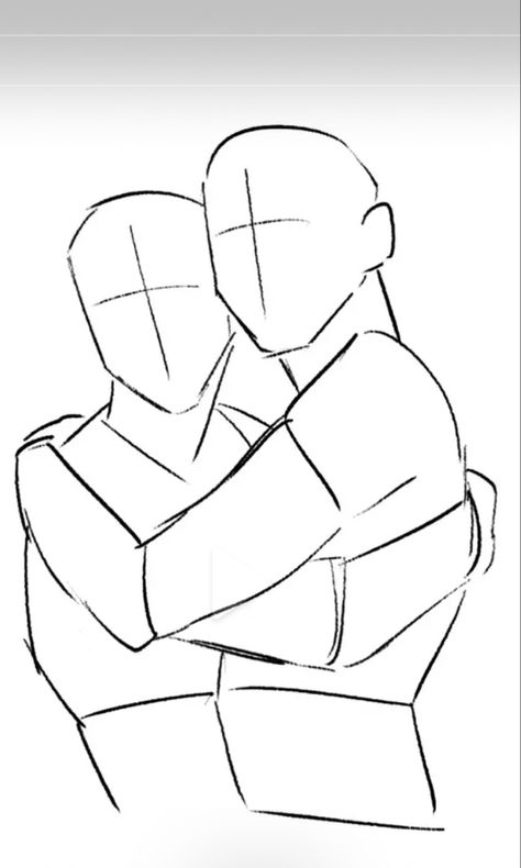 Side Hug Pose Reference, Characters Hugging Reference, Hugging Drawing Base, Ship Reference Drawing, People Hugging Drawing, 2 People Hugging, Drawing Reference Poses 2 People, Hugging Drawing Reference, Hug Reference