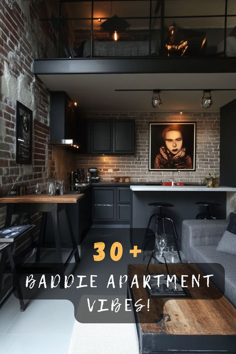 Ready To Transform Your Space Into A Baddie Apartment? 🖤✨ I’ve Got 30 Stunning Ideas That Will Make Your Home Stand Out! From Chic Decor To Bold Color Choices, You’ll Find Inspiration To Create A Fierce Atmosphere. Click To Discover Your Ultimate Apartment Style! 🌟🏠 #BaddieVibes #ApartmentDecor #HomeInspiration #ChicDesign #BoldInteriors #FierceStyle #HomeGoals New Small Apartment Ideas, Bachelor Pad Studio Apartment, Garage Apartment Interior, Single Girl Apartment, Mens Living Room, My Own Place, My First Apartment, Baddie Apartment, Baddie Apartment Ideas