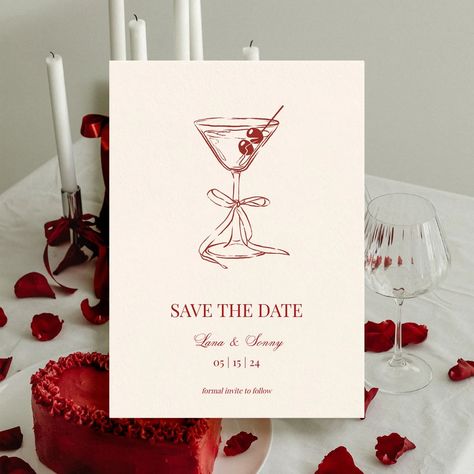 You: I want my wedding to feel like a chic cocktail lounge from the 70s Me: Hold my 🍸 This cutie patootie martini save the date is the perfect teaser of what your guests can expect on your wedding day. You know where to find these 💋 . #weddingstationery #weddinginvites #savethedate #martiniwedding #cocktaillounge #chicwedding #antibride Aesthetic Wedding Invitation, Save The Date Birthday, Sabe The Date, Find Your Table, Chic Save The Date, Birthday Save The Date, Invite Design, Dream Wedding Decorations, Cocktail Lounge