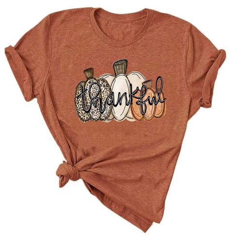 Thanksgiving Shirts For Women, Thankful Thanksgiving, Thankful Shirt, Plus Size Halloween, Pumpkin Shirt, Fall Shirt, Plus Size Kleidung, Fall Shirts, Print T Shirts