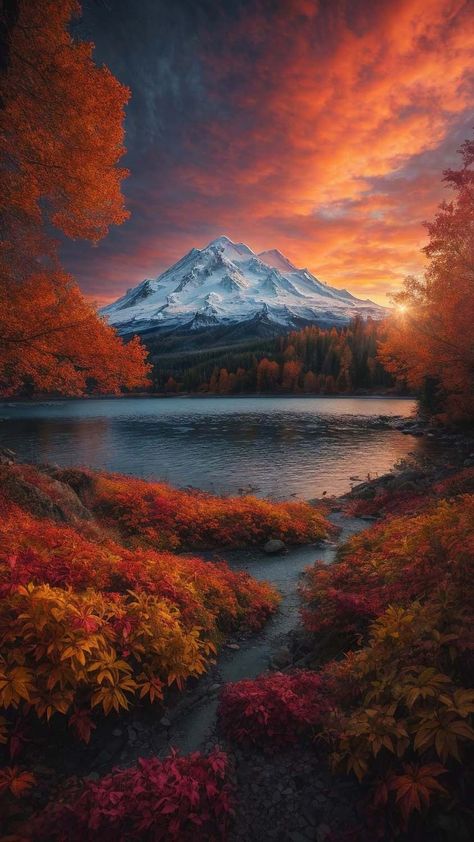 Autumn Mountains iPhone Wallpaper HD Iphone Wallpaper Modern, Autumn Mountains, Spooky Background, Landscape Autumn, Iphone Wallpaper Hd, Fall Wallpapers, Scene Wallpaper, Mountain Landscape Painting, Iphone Wallpaper Fall