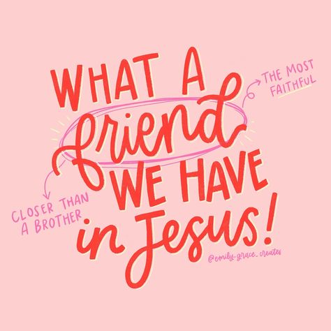 I’m so thankful for the friend we have in Jesus!! Proverbs 18:24 says, “… but there is a friend who sticks closer than a brother.” He is there at any moment - ready to comfort, provide, celebrate & so much more! It’s hard to wrap our brains around the fact that He’s always with us and will never leave or forsake us. But He is faithful & true. No one compares to Him!! ❤️ #FriendInJesus #FaithfulFriend #Jesus What A Friend We Have In Jesus, Verses About Family, Jesus Is My Friend, God Is With Us, He Is Faithful, Friend Aesthetic, Christian Graphics, True Friends Quotes, Mom Prayers