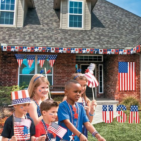 Get ready for a spectacular 4th of July celebration with this comprehensive outdoor decorations kit! With the Patriotic Outdoor Decorating Kit, you'll effortlessly adorn the exterior of your home for your party. This set includes three essential pieces: Cardboard Rocket, July Decoration, Emoji Characters, Kids Forts, Party Inflatables, Fourth Of July Decorations, Outdoor Decorating, 4th Of July Celebration, Balloon Banner