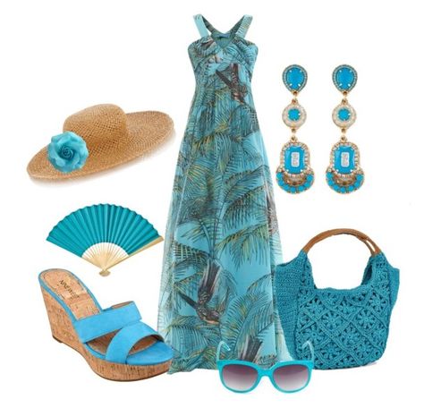 Turquoise maxi dress Leisure Outfits, Turquoise Maxi Dress, Finding Style, Outstanding Outfits, Vacation Fashion, Fashion Corner, Blouse Designs Indian, Holiday Beach, Dresses Blue