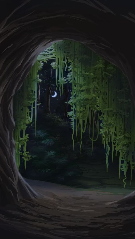 EXT. CAVE NIGHT SMALL #EpisodeInteractive #Episode Size 640 X 1136 #EpisodeOurCrazyLoveLife Landscape Fantasy Art, Image Bleu, Dark Cave, Cave Drawings, Episode Interactive Backgrounds, Art Landscapes, Fantasy Places, Fantasy Art Landscapes, 판타지 아트