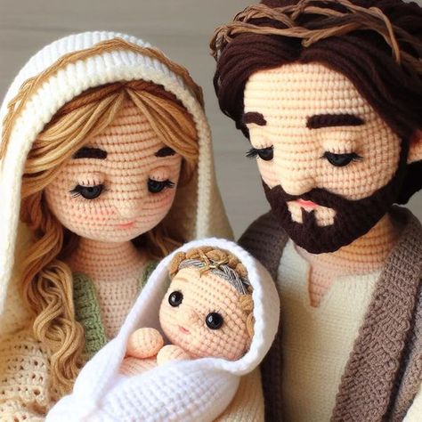 Free Nativity Crochet Pattern, Crochet Nativity Set, Crochet Nativity, Amigurumi Pattern Free, Crochet Christmas Stocking, Crochet Christmas Decorations, Crochet Amigurumi Free Patterns, Crochet Amigurumi Free, Holiday Crochet