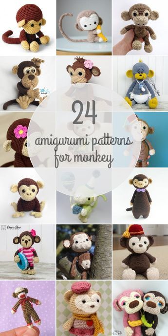 Monkey patterns - Amigurumipatterns.net Crochet Monkey Pattern, Monkey Amigurumi, Crochet Monkey, Monkey Pattern, Crochet Toys Free, Crochet Amigurumi Free Patterns, Crochet Amigurumi Free, Amigurumi Animals, Crochet Diy