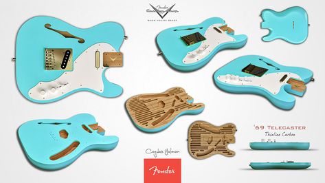 Fender Telecaster - 69 Thinline - Chambered Body on Behance Fender Thinline, Guitar Bodies, Guitar Wiring, Telecaster Body, Telecaster Thinline, Guitar Ideas, Telecaster Guitar, Guitar Building, Custom Guitar