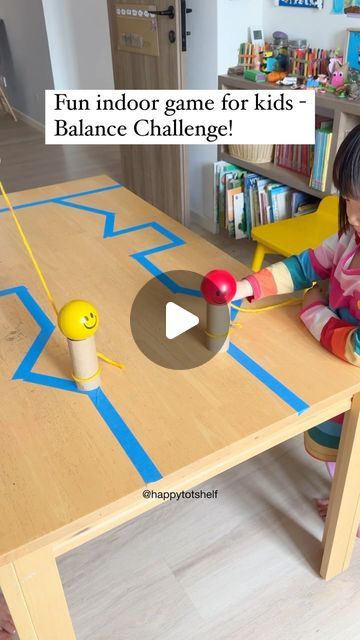 Fynn Sor | Happy Tot Shelf on Instagram: "Try this Balance Challenge with your kids! Keep your little ones entertained and engaged at home with this easy game! Watch your kids carefully pull the TP roll and ball along the line. Make it a friendly race game for siblings by setting up multiple tracks.  🏠 Stay home this holiday? I will be sharing more simple and fun games this week, so stay tuned! ❤️ Follow @happytotshelf for more easy and engaging activities to keep your children happy and learning at home!  . #stayhome #holidayfun #kidsactivities #balancegame #kidsgames #siblingsgoals #learningthroughplay #playathome" Balancing Activity For Kids, Ball Activities For Preschoolers, Balance Challenge, Alphabet Chart Printable, Balance Game, Game Watch, Alphabet Chart, Indoor Games For Kids, Challenging Games