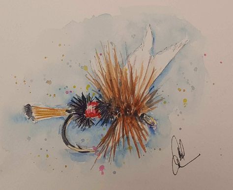 Fishing Aesthetic, Fly Drawing, Fish Lure, Fishing Art, Trout Flies, Watercolor Fish, Salmon Flies, Monkey Bread, Fishing Decor