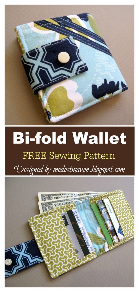 Bi-fold Wallet Free Sewing Pattern Sewing Pattern Wallet, Diy Wallet Pattern, Bifold Wallet Pattern, Wallet Pattern Free, Wallet Sewing Pattern, Sew Wallet, Driver License, Diy Wallet, Fabric Wallet