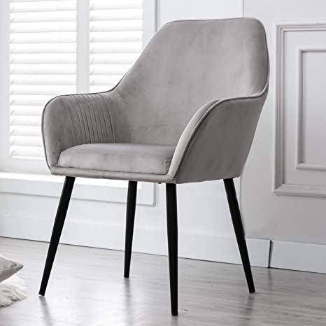 Chair For Room, Dorm Chair, Modern Classic Bedroom, Grey Chair Bedroom, Dorm Chairs, Grey Velvet Chair, Modern Kitchen Chair, Coffee Table With Chairs, Chair Inspiration