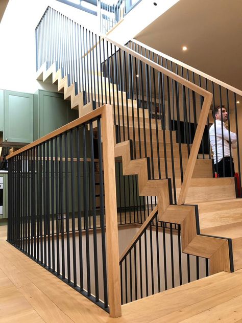 Zig-Zag Bespoke Staircase🤩 Zig Zag Stairs, Bespoke Staircases, Stair Railing, Railing, Zig Zag, Bespoke, Stairs, Van