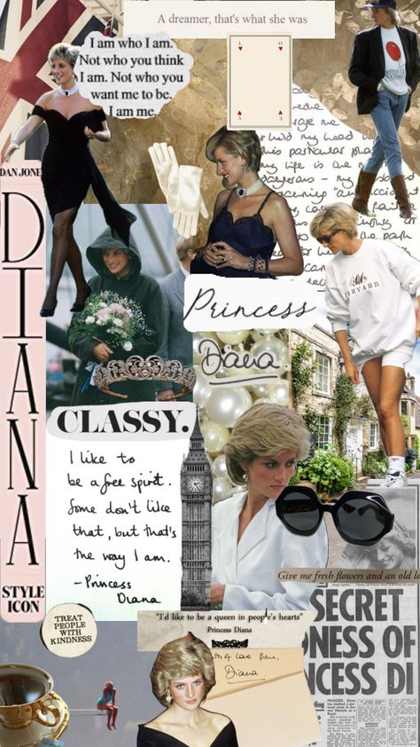 Princess Diana Mood Board, Princess Diana Collage, Lady Diana Aesthetic, Meredith Blake, Princess Diana Fashion, Princess Diana Pictures, Princess Wallpaper, Princes Diana, Diana Fashion