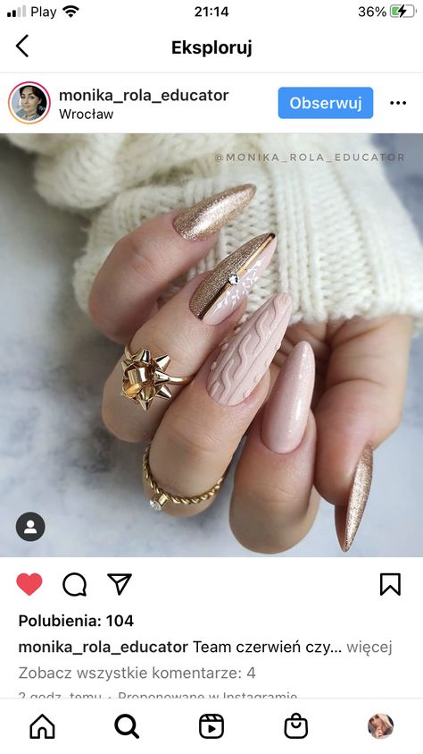 Sweater Nails With Bling, Sweater Holiday Nails, New Years Sweater Nails, Elegant Holiday Nails, Nail Ideas For 2023, Hottest Nail Trends, Spring Nail Ideas, Makeup Nails Designs, Sweater Nails