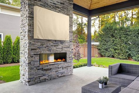 The best outdoor tv covers are easy-to-install, protective tools that shield your outdoor TV from the elements. See our list of the most reliable options. Covered Patio Decor, Room Ideas Paint, Outdoor Tv Cover, Outdoor Tvs, Patio Tv, Outdoor Tv Enclosure, Tv Enclosure, Outdoor Tv Covers, Rolling Tv Stand