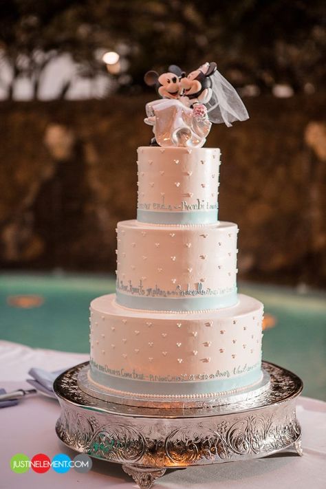 Disney Wedding Cake    http://justinelement.com/blog/2012/08/mae-christian-married-hawaii-disneys-aulani/ Subtle Disney Wedding Cake, Aulani Wedding, Hops Wedding, Mickey Wedding, Mickey Mouse Wedding, Wedding Cakes Ideas, Aurora Wedding, Wedding Disney, Disney Cake