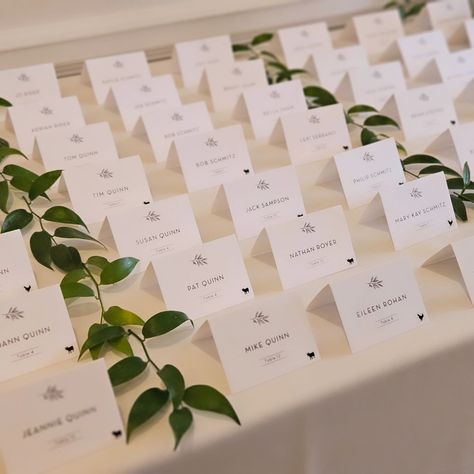 It's the details for me...and sometimes that means simple touches of greenery to welcome your guests to the place card table! #bellafloraweddings #placecardtable #chicagoflorist #chicagoweddings #chicagobride #weddingflorist #weddinginspiration #weddings #weddingdecor Table Assignments Wedding Reception Seating Place Cards, Seating Labels Table Cards, Wedding Place Cards With Meal Choice Seating Charts, Plantable Place Cards, Seating Cards Wedding In Plants, Wedding Welcome Table, Welcome Table, Table Place Cards, Wedding Welcome