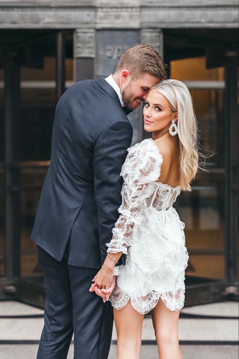 White Dress Engagement, White Dress Bride, Love And Lemons Dress, White Statement Earrings, Dress Engagement, Stuart Weitzman Heels, Lemon Dress, Love And Lemons, Engagement Shoot