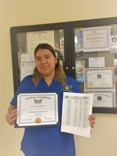 Here is our C.N.A student holding her certificate along with the employment referral, so she can get a job as soon as she graduates. Isn't that amazing?  #education#success#career#cna#class#4weeks#certification#future#goals#dreams#cometrue#life#likesforlikes#school#gettingready#dreams#education#success#life#career#school#life#hardwork#education#inspiration#motivated#happy#life#work#dreams#school#graduation Cna Certificate, Cna License, Nurse Job, Online Certificate, Nclex Pn, Nursing License, Nclex Prep, Nursing Assessment, Sale Email