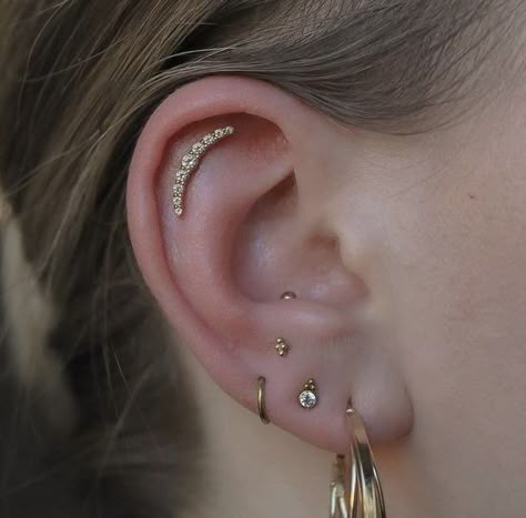 Reverse Tragus Piercing, Anti Tragus Piercing Ideas, Anti Tragus Piercing Hoop, Snug Piercing Jewelry, Snug Piercing Ideas, Pinterest Ears, Ear Curation Ideas, Piercing Stack, Piercing Nails