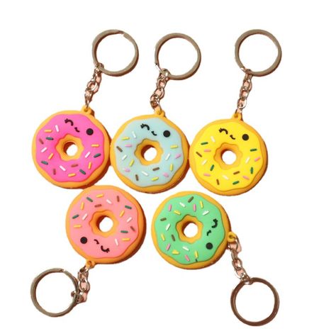 Donut Keychain, Food Keychain, Emo Accessories, Cute Emo, Food Gifts, Theme Party, Key Chains, Fridge Magnets, Key Ring