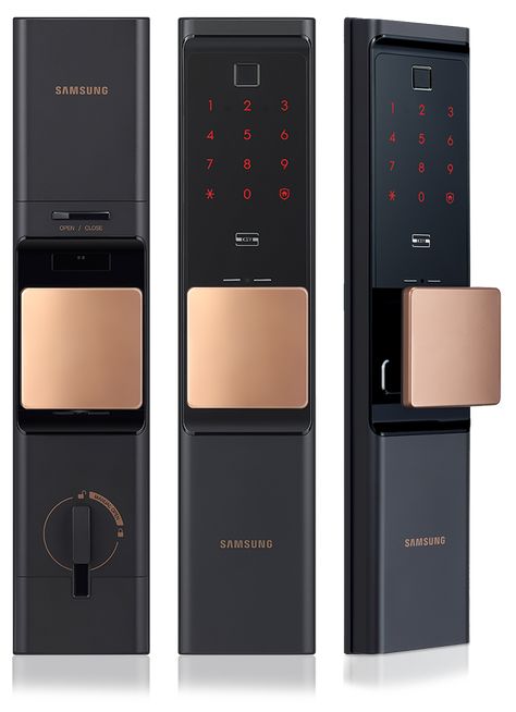 SAMSUNG SHP-DR708 | SMART IoT, WiFi DIGITAL DOOR LOCK Smart Door Lock Keyless Entry, Samsung Door Lock, Modern Keyless Entry Front Door, Smart Door Lock Design, Door Lock Design, Keyless Door Lock, Keyless Locks, Digital Door Lock, Digital Lock