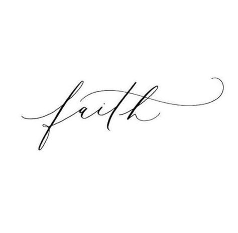 Faith Feminine Faith Tattoos, Faith And Patience Tattoo, Faith Tattoo On Hand, Faith In Cursive Tattoo, Faith In Different Fonts, Faith Word Tattoo, The Word Faith Tattoo, Faith Fine Line Tattoo, Word Faith Tattoo