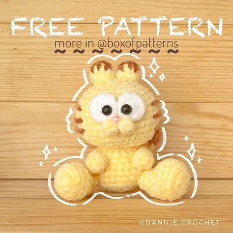 Amigurumi free patterns 🇬🇧🇪🇸🇵🇹 | 🧡 Pattern designed by @dannie.crochet Free patterns every day! 🌼🌼🌼 #freepattern #freecrochetpattern #freecrochetpatterns… | Instagram Garfield Plush Pattern, Crochet Movie Characters, Crochet From Movies, Garfield Crochet Pattern Free, Garfield Crochet Pattern, Garfield Pixel Art, Garfield Craft, Character Crochet Patterns, Snoopy Diy