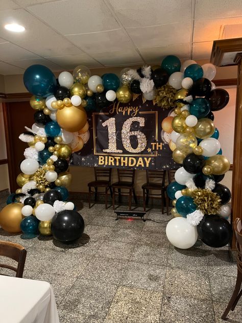 Twin Sweet 16 Ideas, Tomboy Sweet 16 Party Ideas, Twins Sweet 16 Ideas, 16 Birthday Party Ideas Black And Gold, Sweet 16 Party Ideas Themes Black White Gold, Sweet 16 Boy Party Ideas, Sweet 16 For Boys, Masquerade Theme, Sweet 16 Themes