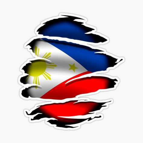 Redbubble Flag Of The Philippines, Philippines Tattoo, Filipino Flag, Philippine Map, Tears Design, Map Tattoos, Flag Tattoo, 3d Tattoo, Tattoo Sticker