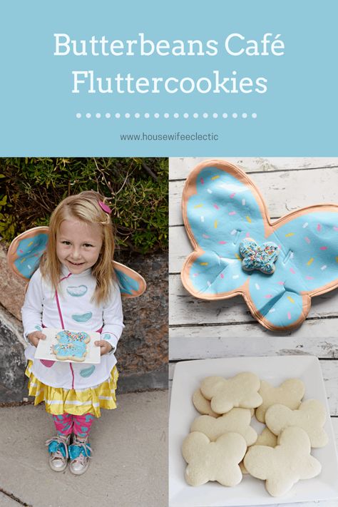 Housewife Eclectic: These soft and delicious sugar cookies are the perfect recipes to roll, cut out and top with blue frosting for the signature cafe cookie! Butter Beans Cafe Birthday Party, Butterbean's Cafe Birthday Party, Butterbean Cafe Birthday Party Ideas, Nickelodeon Recipes, Butterbeans Cafe Party Ideas, Cafe Birthday Party, Butterbeans Cafe, Everything Cookies, Lucy Birthday