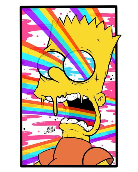 Tufting Design, Bart Simpson Art, Frankenstein Art, Trippy Cartoon, Trippy Backgrounds, Art Trippy, Trippy Drawings, Simpsons Characters, Drip Art