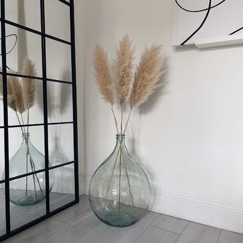 Floor Glass Vase, Oversized Floor Vases, Huge Vase, Vase For Living Room, Pampas Grass Vase, Pieris Japonica, Glass Floor Vase, Tall Floor Vases, Large Glass Vase