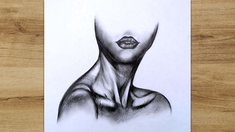 Draw Neck And Shoulders, Neck Drawing Reference, Draw Neck, How To Draw Necks, Female Neck, Neck Drawing, Draw Realistic, Realistic Pencil Drawings, Drawing Face