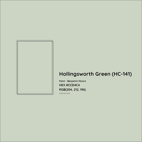 HEX #CCD4C4 Hollingsworth Green (HC-141) Paint Benjamin Moore - Color Code Thorton Sage Benjamin Moore, Hollingsworth Green Benjamin Moore, Benjamin Moore Hollingsworth Green, Hollingsworth Green, Healing Aloe Benjamin Moore, Paint Benjamin Moore, Healing Aloe, Analogous Color Scheme, Paint Color Codes