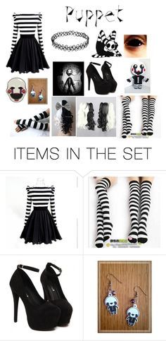 "Puppet fnaf2" by tatianazapatat ❤ liked on Polyvore featuring art and me Fnaf Puppet Makeup, Marionette Fnaf Cosplay, Puppet Outfit, Puppet Fnaf Cosplay, Fnaf Cosplay Ideas, Fnaf Outfit Ideas, Marionette Cosplay, Fnaf Outfits, Fnaf Costumes