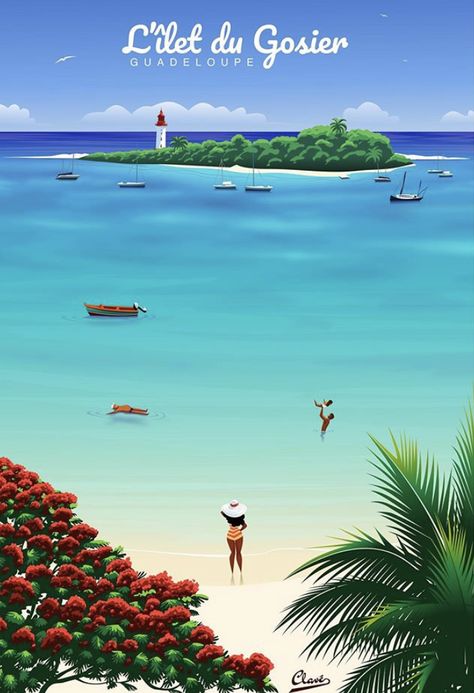 ~ Damien Clavé West Indies Art, Tourism Poster, Running On The Beach, Publicidad Creativa, Travel Artwork, Travel Music, Travel Postcard, Travel Cards, Art Deco Posters