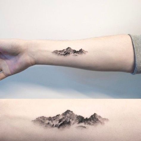 Table Mountain Tattoo, Mountains Tattoo Ideas, Mountain Tattoo Ideas, Small Mountain Tattoo, Small Symbol Tattoos, Mountains Tattoo, Blade Tattoo, Mandala Tattoo Sleeve, Shoulder Blade Tattoo