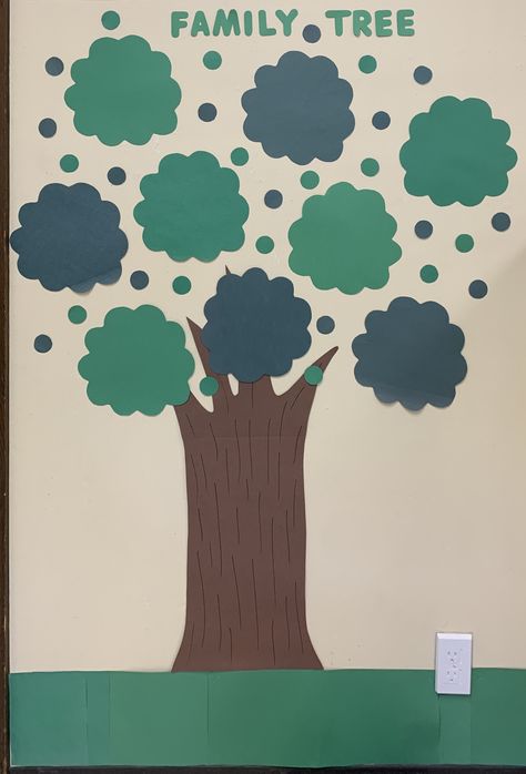 Family Tree Preschool Display, Class Family Tree Preschool, Family Tree Ideas Preschool Classroom, Family Tree Ideas For Daycare, Family Tree Ideas Preschool, Diy Family Tree For Classroom, Family Tree Wall Classroom Preschool, Infant Classroom Family Wall, Family Tree Idea For Classroom