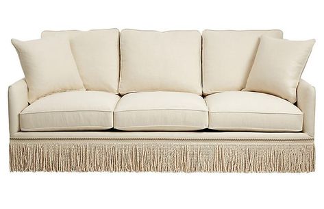 Country Sofas, Skirted Sofa, Sofa Cream, Grandmillennial Style, Cream Sofa, Beige Sofa, Hollywood Regency Style, Settee Sofa, Tufted Sofa