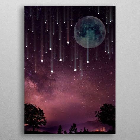 Night Sky Art, Simple Canvas Paintings, Cute Canvas Paintings, Soyut Sanat Tabloları, Easy Canvas Painting, Galaxy Painting, Space Poster, Sky Painting, Canvas Painting Diy