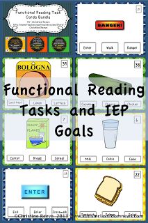 Functional Reading Tasks and IEP Goals Vocational Activities, Functional Life Skills, Life Skills Classroom, Sped Classroom, Teaching Life Skills, Teaching Special Education, Life Skills Activities, Iep Goals, Life Skills Special Education