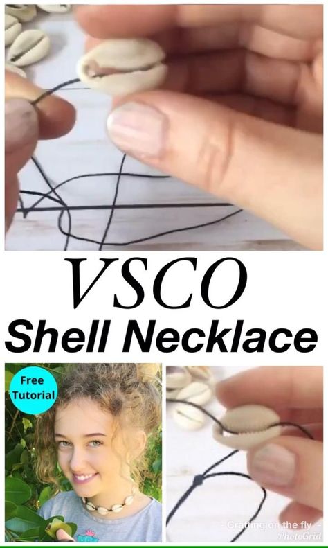 Shell Necklace Tutorial, Shell Necklace Diy, Necklaces Tutorial, Diy Necklaces Tutorial, Cowrie Shell Jewelry, Necklace Shell, Diy Necklaces, Bracelets Handmade Diy, Beaded Necklace Diy