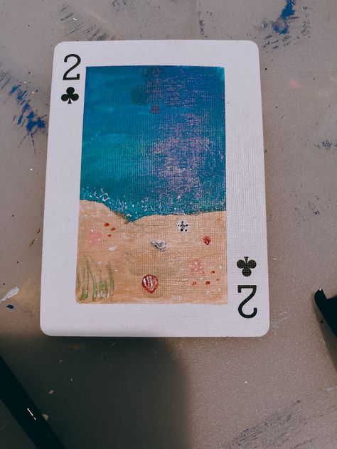 Painted Cards Deck Aesthetic, Playing Cards Art Painting, Diy Deck Of Cards, Painting Cards Deck, Painted Cards Deck, Painting A Deck Of Cards, Painting Playing Cards Ideas, Playing Cards Art Projects, Painting Playing Cards