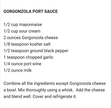 Gorgonzola Dip, Port Wine Sauce, Gorgonzola Cheese, Port Wine, Wine Sauce, Chopped Garlic, Ground Black Pepper, Kosher Salt, Dipping Sauce