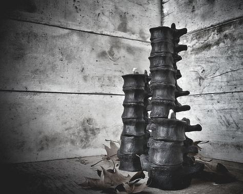 Western Decor Diy, Spine Candle, Goth Western, Home Decor Diy Ideas, Creepy Candles, Halloween All Year, Year Round Decor, Human Spine, Etsy Halloween