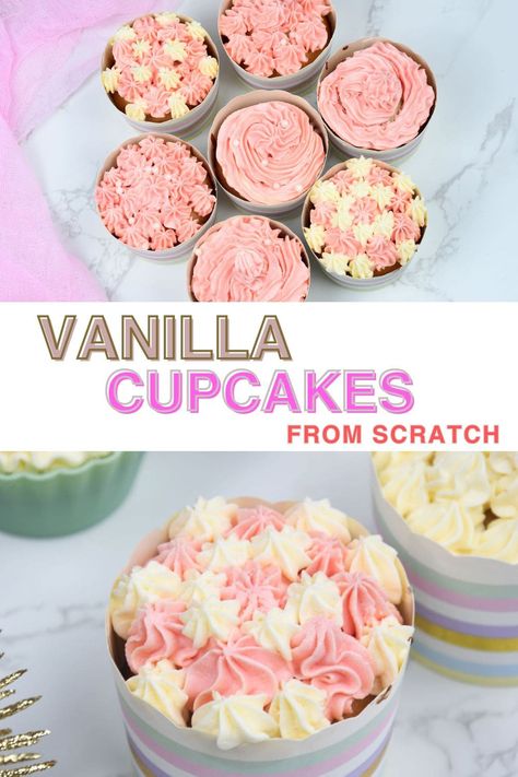 Vanilla Cupcakes (No Eggs) - Culinary Shades Cupcakes No Eggs, Vanilla Cupcake Recipe, Eggless Desserts, Cupcake Recipe, Graduation Parties, Vanilla Cupcakes, Made From Scratch, Buttercream Frosting, Cupcake Recipes