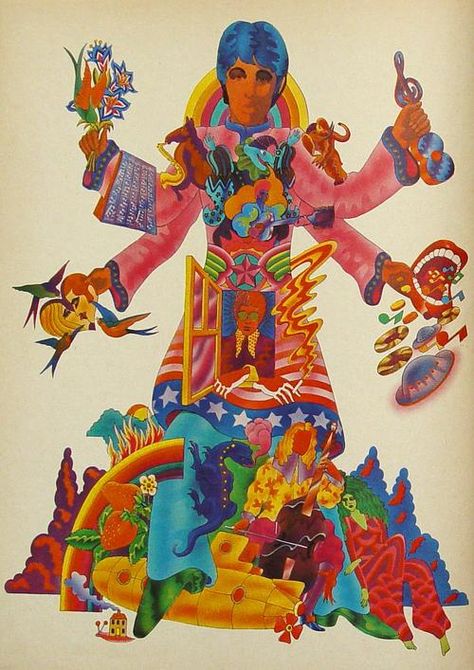 The Beatles Illustrated Lyrics Alan Aldridge 1969 Alan Aldridge, Mundo Hippie, Beatles Poster, 60s Art, Beatles Art, Artist Models, Art Et Illustration, British Artist, Paul Mccartney